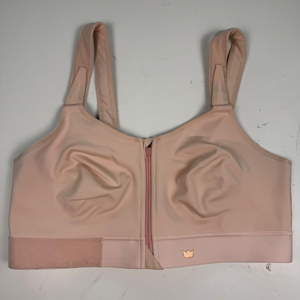 Shefit Ultimate Sports Bra 4Luxe Blush Pink Rose Gold High Impact Zip Front Bra